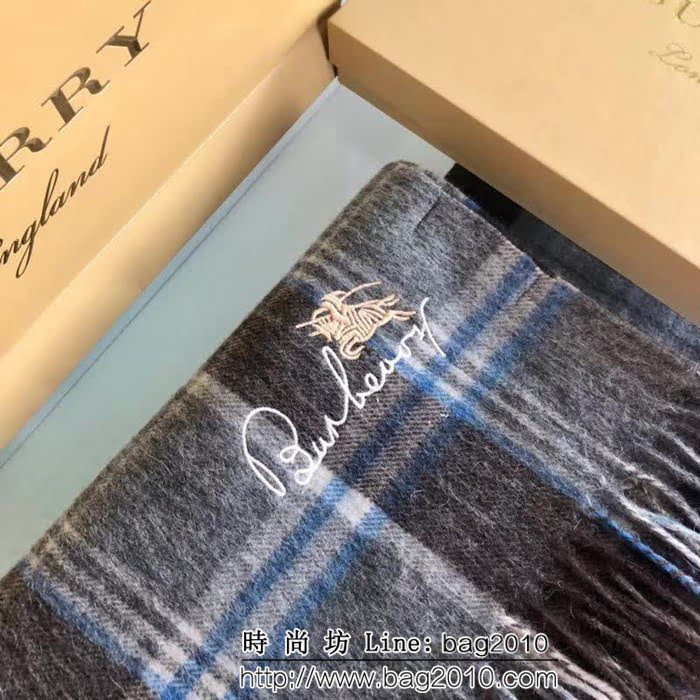 BURBERRY巴寶莉新款 品牌字母刺繡山羊絨圍巾 LLWJ6566